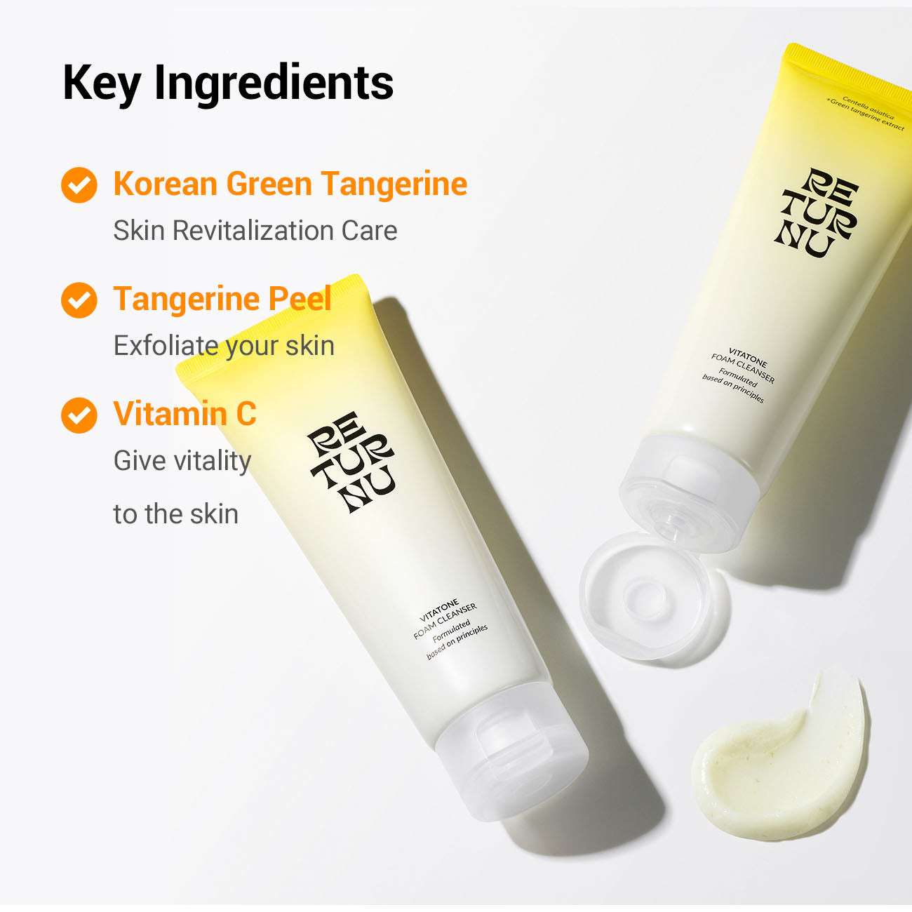 RETURNU VITATONE FOAM CLEANSER -  pele Hiper pigmentação- redução manchas