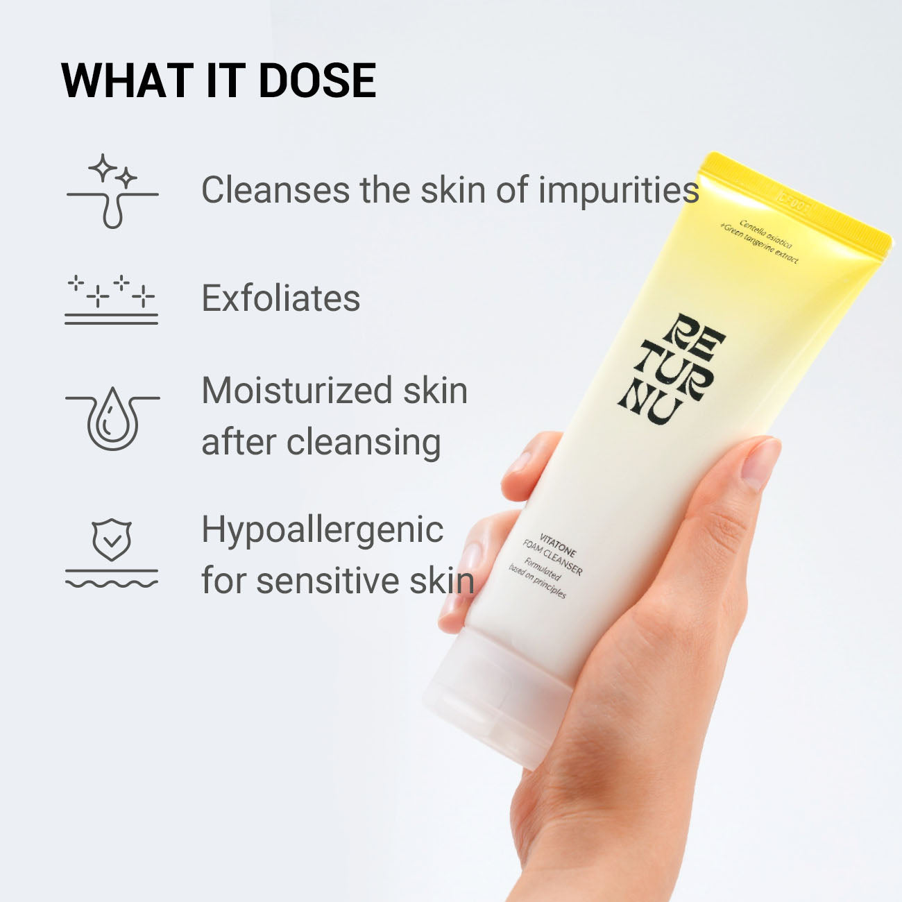 RETURNU VITATONE FOAM CLEANSER -  pele Hiper pigmentação- redução manchas