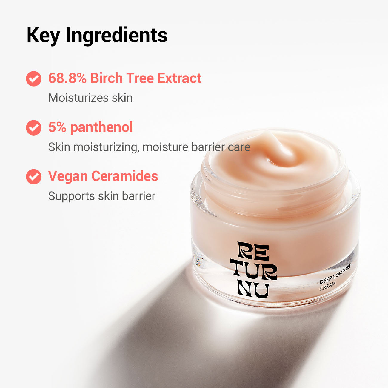 Creme de conforto profundo Returnu - pele seca, sensiveís e desidratadas